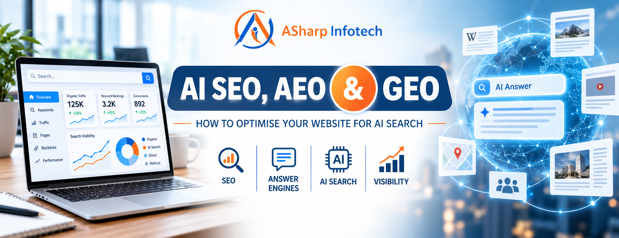 AI SEO, AEO and GEO website optimisation for AI search